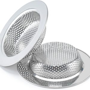 2 Pcs Sink Strainer for Most Kitchen Sink Drain Basket, Upgraded Double-Layer Safe Design Kitchen Sink Strainer (Outer Diameter 4.5 Inch)